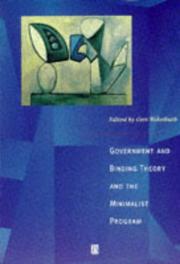 Government and Binding Theory and the Minimalist Program by Gert Webelhuth