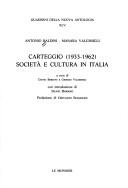 Cover of: Carteggio (1933-1962) by Antonio Baldini