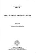 Cover of: Topics in the description of Kiriwina by Ralph Lawton