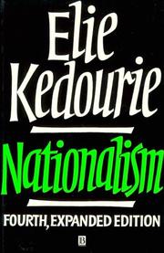 Cover of: Nationalism by Elie Kedourie