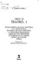 Cover of: Teatro by Federico García Lorca