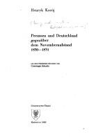 Cover of: Preussen und Deutschland gegenüber dem Novemberaufstand, 1830-1831