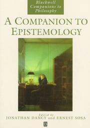 Cover of: A Companion to Epistemology (Blackwell Companions to Philosophy)