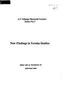 Cover of: New findings in Yoruba studies