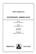 Cover of: Sociedades americanas by Simón Rodríguez