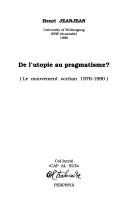 Cover of: De l'utopie au pragmatisme? by Henri Jeanjean
