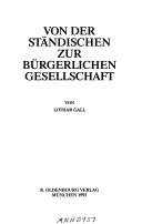 Cover of: Von der ständischen zur bürgerlichen Gesellschaft