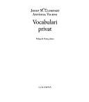 Cover of: Vocabulari privat by Josep Maria Llompart
