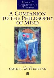 Cover of: A Companion to the Philosophy of Mind by Samuel Guttenplan