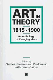 Cover of: Art in Theory 1815-1900 by 