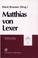Cover of: Matthias von Lexer
