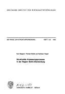 Cover of: Strukturelle Anpassungsprozesse in der Region Berlin-Brandenburg