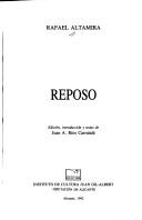 Cover of: Reposo by Rafael Altamira