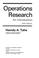 Cover of: Operations research