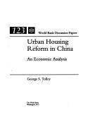 Cover of: Urban housing reform in China by George S. Tolley