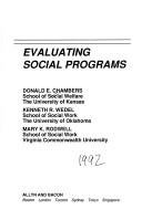 Cover of: Evaluating social programs by Donald E. Chambers