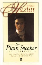 The plain speaker by William Hazlitt
