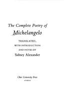 Cover of: The complete poetry of Michelangelo