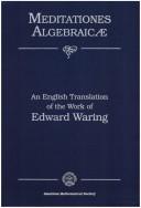 Cover of: Meditationes algebraicae: an English translation of the work of Edward Waring