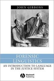 Cover of: Forensic linguistics