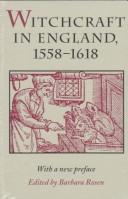 Cover of: Witchcraft in England, 1558-1618