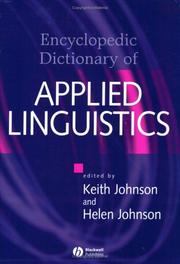 Cover of: Encyclopedic dictionary of applied linguistics: a handbook for language teaching