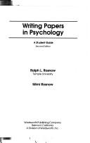 Cover of: Writing papers in psychology by Ralph L. Rosnow