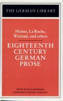 Cover of: Eighteenth century German prose