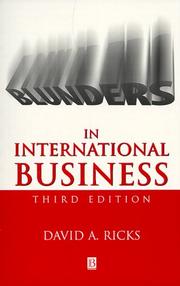 Cover of: Blunders in International Business | David A. Ricks