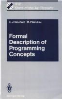Cover of: Formal description of programming concepts
