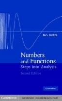 Cover of: Numbers and functions: steps into analysis