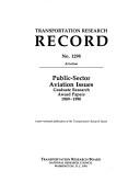 Cover of: Public-sector aviation issues: graduate research award papers, 1989-1990.