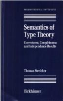 Semantics of type theory by Thomas Streicher