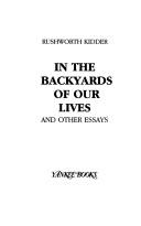 Cover of: In the backyards of our lives and other essays