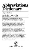 Abbreviations dictionary by Ralph De Sola, Ralph De Sola