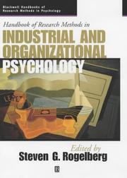 Cover of: Blackwell Handbook of Research Methods in Industrial and Organizational Psychology