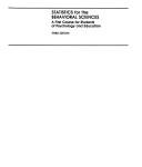 Cover of: Statistics for the behavioral sciences: a first course for students of psychology and education