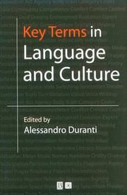 Cover of: Key Terms in Language and Culture by Alessandro Duranti, Alessandro Duranti