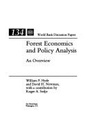 Cover of: Forest economics and policy analysis: an overview