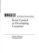 Cover of: Rent control in developing countries