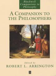 Cover of: A Companion to the Philosophers (Blackwell Companions to Philosophy) by Robert L. Arrington