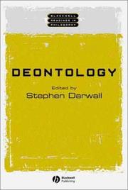 Cover of: Deontology (Blackwell Readings in Philosophy) by Stephen L. Darwall