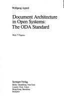 Cover of: Document architecture in open systems: the ODA standard