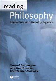Cover of: Reading Philosophy by Samuel Guttenplan, Jennifer Hornsby, Christopher Janaway