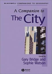 Cover of: A Companion to the City by Sophie Watson