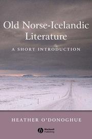 Cover of: Old Norse-Icelandic Literature: A Short Introduction (Blackwell Introductions to Literature)