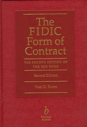 Cover of: The FIDIC form of contract: the fourth edition of the Red Book