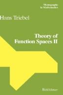 Cover of: Theory of function spaces II