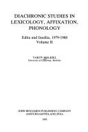 Cover of: Diachronic studies in lexicology, affixation, phonology