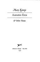 Cover of: Autumn eros & other poems by Mary Kinzie